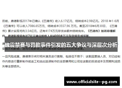 魏震禁赛与罚款事件引发的五大争议与深层次分析